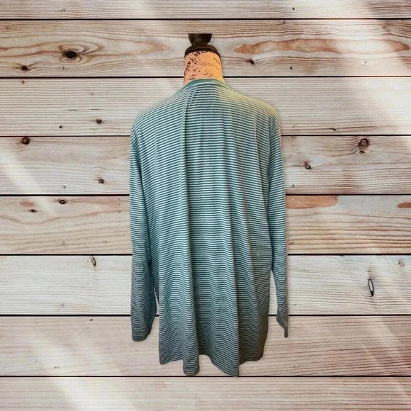 JUST MY SIZE 3X TEALS WITH STRIPES SHIRT - Picture 3 of 4
